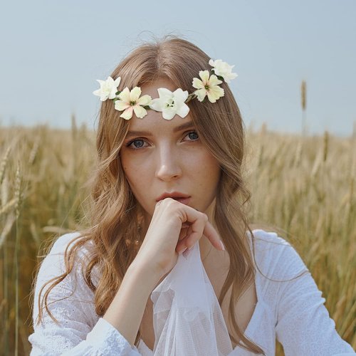 Cinaci 6 Pack Handmade Adjustable Rose Flower Wreath Headbands Crown Tiara Garland Wedding Party Headpiece for Women Brides Bridesmaids Baby Girls Teens