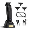 SUPRENT PRO Professional Hair Trimmer - High Torque Brushless Motor & Detachable Blade - Cordless Beard Trimmer for Barbers with Charging Base - Premium Finishing T- Blade Trimmer (Black