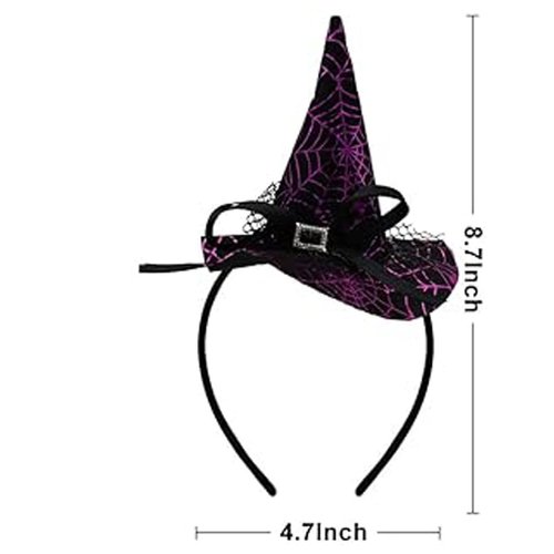 Halloween Witch Hat Headband Spiderweb Hairband for Halloween Costume Dress up Party Supplies Carnival Masquerade Cosplay(001)
