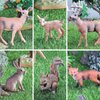 EOIVSH 6Pcs Woodland Animal Figurines - Forest Animal Toy Figures with Deer Rabbit Fox Squirrel - Miniature Animal Toys for Gift, Cake Topper&Decoration