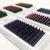 Purple Ombre Colored Lash Extension 0.07 D Curl 8-14mm Mix Tray, CoMango Black Gradient Purple Easy Fan Volume Eyelash Extensions, Lashes Soft Matte Salon Use, Self Fanning Volume Lashes！