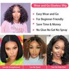 Wear and Go Glueless Wigs Human Hair Pre Plucked Pre Cut Water Wave Bob Wig Human Hair Lace Front Wigs for Beginners No Glue 4x4 Lace Closure Glueless Wigs for Black Women Human Hair 16 Inch
