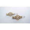 Generic Two small tiny gold and clear crystal hair pin clip barrettes fine hair
