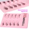 Himirell Half Lashes Natural Look Strip Wispy False Eyelashes Clear Band Soft Strip Corner Fake Eyelashes Cat Eye Short Accent Lashes 5 Pairs Set Pack
