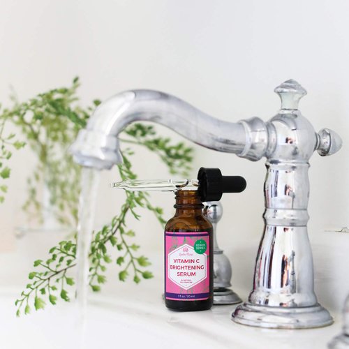 Leven Rose Vitamin C Brightening Serum 100% Natural Dark Spot Remover for Face for Collagen Boost, Anti-Aging, Deep Hydrating for Dry Skin, Collagen Building Face Moisturizer 1 oz