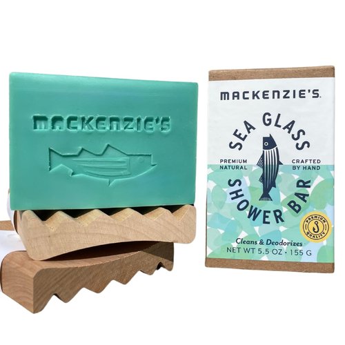 MACKENZIE'S Sea Glass Shower Bar - Holiday Gifts - Stocking Stuffers - Gifts for Women - Gifts for Men - Coastal Gifts - Moisturizing - Natural Bar Soap - Lemongrass Essential Oil - 5.5 oz