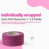 Self Adherent Cohesive Wrap Bandages - (Pack of 6 Rolls) 1 Inch X 5 Yards with Strong Elastic and Colorful First Aid Tape for Sprain Swelling and Soreness on Wrist and Ankle (Rainbow Color)