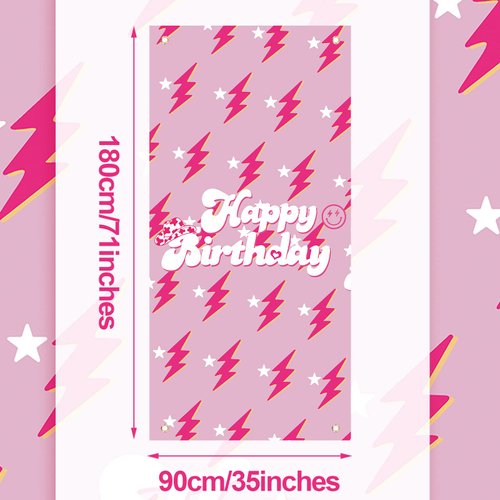 Preppy Happy Birthday Banner 71 x 35 Inch Preppy Door Cover Polyester Happy Birthday Door Banner Birthday Door Decoration Door Porch Sign Photography Background for Birthday Party Decorations Supplies