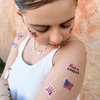 Fourth of July Party Supplies Temporary Tattoos 80pcs Patriotic Glitter and Mettalic Styles USA Independence Day Red Blue America, July 4th Party Favors, USA Flag Decor for Kids Adults