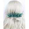 Brihasory Bride Wedding Hair Comb Rhinestone Bridal Hair Accessories Flower Hair Piece Party Prom Valentine Day Side Comb Crystal Hair Clips for Women and Girls Hair Decoration(Green)