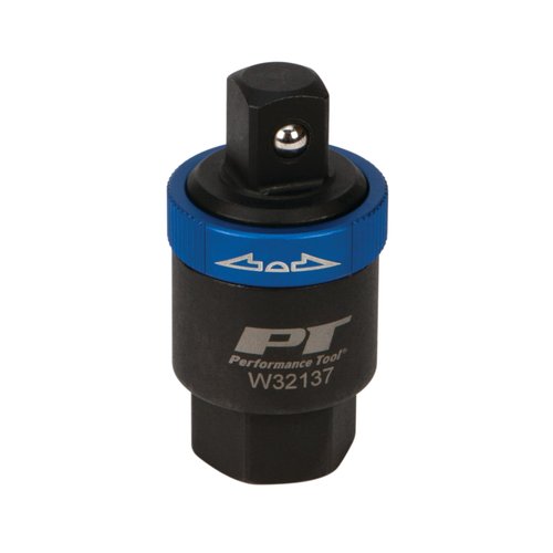 Performance Tool W32137 1/2-Inch Drive Ratcheting Breaker Bar Adapter - Converts Breaker Bar or Sliding T-Handle into Ratchet - Reversible Ratcheting Mechanism with Anodized Switch Collar