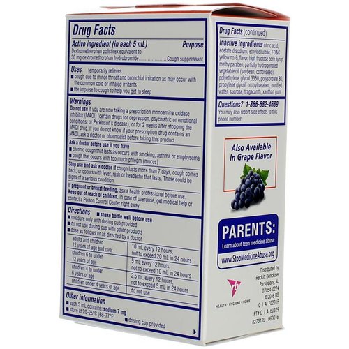 Delsym Adult Cough Suppressant Orange Flavored Liquid, 3 oz (Pack of 6)