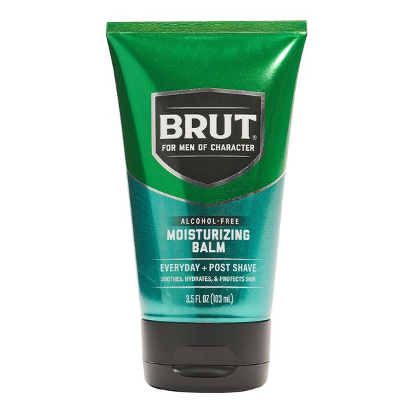 BRUT Moisturizing Balm - Soothing Men’s Face Moisturizer with Signature Scent - Lightweight and Grease-Free Aftershave Lotion - 3.5 oz