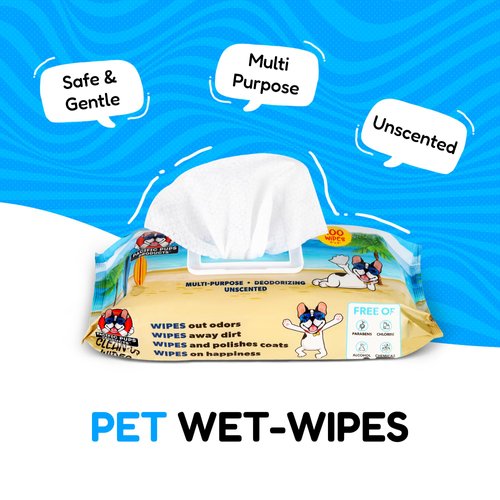 Pacific Pups Grooming Dog Wipes for Paws and Butt Pet Cleaning Deodorizing Wipes, Puppy Wipes Supporting Pacific Pups Rescue Dog Grooming Wipes, Pet Wipes for Dogs Paw Cleaner for Dogs and Cats