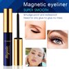 Alcastar Magnetic Eyelashes with Eyeliner, Most Natural Looking Magnetic Lashes Kit with Applicator, Upgraded Strongest Waterproof Liquid Liner,Long Lasting,Reusable, Easy to Apply,（1 black+1brown)