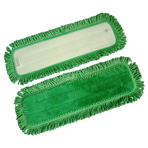 Real Clean 18 Inch Green Fringe Microfiber Dust Mop Pads (Pack of 2)