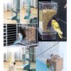 Kenond No Mess Bird Feeder Water Dispenser Set, Automatic Parrot Feeder Cage Accessories, Clear Parakeet Seed Container Food Feeder Drinker for Cage, Cockatiel Squirrel Finch Lovebirds Budgies Canary