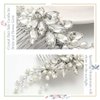 Gorais Crystal Bride Wedding Hair Comb Pearl Bridal Hair Pieces Rhinestone Hair Accessories for Women and Girls (A-Silver)