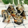 Haxtec DND Dice Set Sharp Edge Resin Dice Set with Dice Case, Flower D and D Dice, Polyhedral D&D Dice Set for Dungeons and Dragons TTRPGs DND Gift