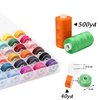 72Pcs Bobbins Sewing Threads Kit 36 Colors 500 Yards Sewing Polyester Thread Spools with 36Pcs Same Color Prewound Bobbins for Hand Sewing DIY Emergency Travel Sewing Machine Use