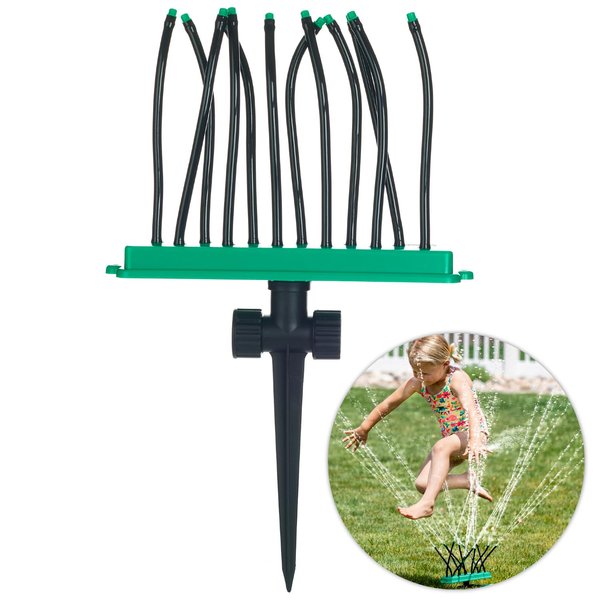 BACKYARD BLAST Super Soaker Lawn Sprinkler for Kids - Kids Outdoor Toys - Wire Inserts in Each Tube to Direct Water Stream