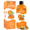 Turmeric Body Wash – Skin Brightening Turmeric Soap for Dark Spots, Hyperpigmentation – Exfoliating Turmeric Face Wash Reduces Acne, Scars, & Cleanses Skin – Natural Turmeric Liquid Soap Made in USA