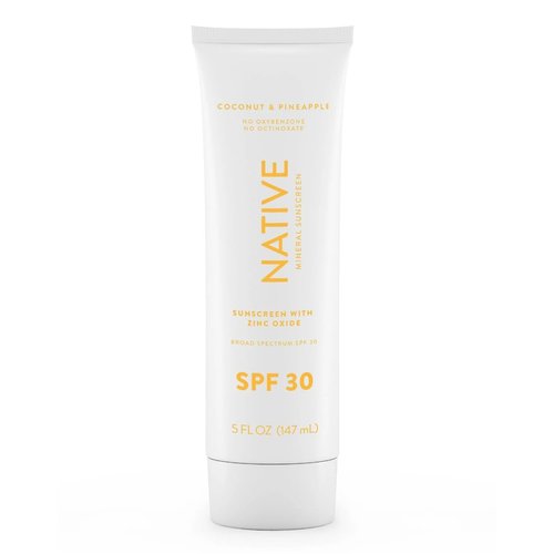 Native Coconut & Pineapple Mineral Sunscreen Lotion SPF 30, 5.0 oz (Coconut & Pineapple, 5 fl oz)