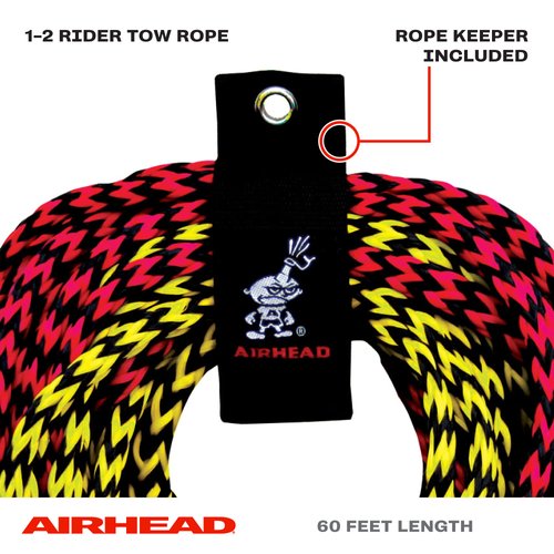 Airhead 2 Section Tow Rope | 1-2 Rider Towable Tubes | 60-Feet | 2,375 Break Strength