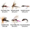 Fly Fishing Flies Kit, 50/114Pcs Handmade Fly Fishing Gear with Dry/Wet Flies, Streamers, Fly Assortment Trout Bass Fishing with Fly Box (50Pcs/Set-6 Mixed Styles)