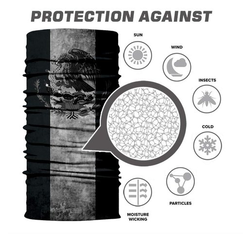 Blackout Mexico Flag Neck Gaiter Magic Scarf Headband Multi-Used Headwear Face Scarf Bandana UV Balaclava Headwrap for Fishing Running Hiking Camping Cycling