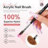 Saviland Kolinsky Acrylic Nail Brush Set: Size 4/6/8/10/12 Acrylic Nail Brushes for Acrylic Powder Application, Round Shaped Nail Brushes for Nail Art Extension 3D Nail Carving Manicure Tools Home DIY