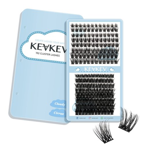 KevKev Lash Clusters 192 Pcs Individual Lashes Cluster Lashes Mixed Styles DIY Lash Extensions Eyelash Clusters Thin Band & Soft Lashes that Look Like Eyelash Extensions(Cloudy & Cirrus, D-10-18mix)