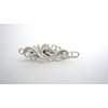 Small tiny lite silver metal filigree hair pin alligator clip barrette for fine (Clip quantity: 2 clips, Pattern: Barrette)