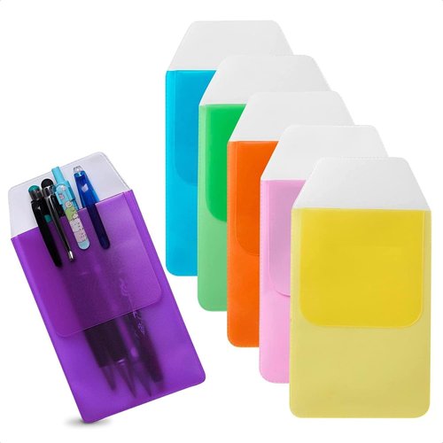 6Pcs Multicolor Pen Pencil Case - Shirt Pocket Protectors for Pens and Pencils Multi Pen Organizer Pocket Pen Holder Pocket Organizer Pouch - Home Office Pencil Holder Pocket Protector Pencil Pouch