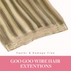 GOO GOO Wire Hair Extensions Real Human Hair, 12inch 70g Medium Brown Highlighted Blonde, Invisible Wire Hair Extensions with Transparent, Seamless Fish Line Hairpiece, Straight Remy Hair Extensions