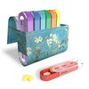 Pill Organizer,LIZIMANDU Weekly Travel Pill Case Box Medication Reminder Daily AM PM, Day Night 7 Compartments,for 4 Times A Day, 7 Days a Week-Includes Leather PU Carrying Case(Peach Blossom)
