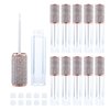 AJLTPA 10 Pack Diamond Lip Gloss Wand Tubes, 5ml Empty Containers, Lip Balm Bottles with Rubber Stoppers for Cosmetic Business (Crystal Rhinestone)