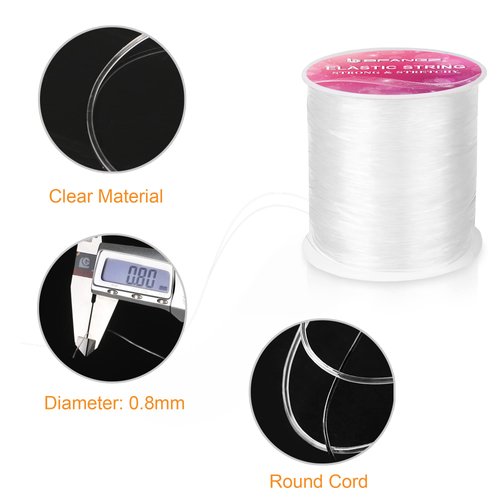 Bracelet String,BFANGZ 0.8mm 100M Elastic String for Jewelry Making,Bracelet String Stretch Bead Cord Stretchy String for Bracelets,Necklaces,Jewelry and Beading Supplies (White)