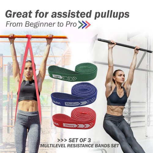 Limm Long Resistance Bands Fabric Band - Pull Up Bands for Working Out - Workout Bands Resistance for Women and Men - Pull Up Assistance Bands for Resistance & Strength Training, Home Workouts