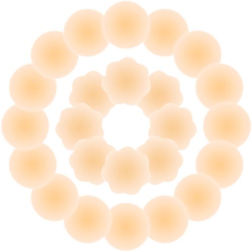 Zhowehall 12 Pairs Nipple Covers for Women, Silicone Adhesive Nipple Pasties Bra, Reusable Invisible Breast Petals Waterproof Beige