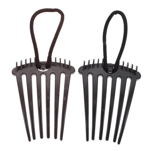 LALAFINA 4pcs Bandette Comb with Elastic Band, Hair Comb Insert Comb Ponytail Accessories Fountain Headpiece Insert Comb for Women Girl