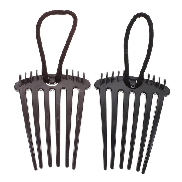 LALAFINA 4pcs Bandette Comb with Elastic Band, Hair Comb Insert Comb Ponytail Accessories Fountain Headpiece Insert Comb for Women Girl