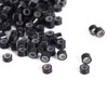 4MM Silicone Lined Hair Extension Link Rings Bead Grinding Tools, Copper Micro Link Tubes Rings Bead Lined(2000 pcs-black)