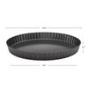 Beasea Tart Pan 10 Inch with Removable Bottom, Non Stick Quiche Pan Pie Shell Fluted Edge Tart Pan, Loose Base Carbon Steel Round Cooking Pan for Baking