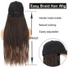 Yunkang Braided Baseball Cap Wig Box Braid with Hat Cap Wig with 24inch Long Synthetic Braiding Hair Attached for Women Ombre Color (B-T30)
