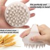 Hair Scalp Massager Shampoo Brush Hair Scrubber Scalp Shampoo Brushes Hair Washing Brush Silicone Scalp Exfoliator for Dandruff Removal- Beige