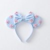KARETT Pearl Mouse Ears Bow Headbands, Sparkle Minnie Ears Headband Glitter Hair Band for Party Princess Decoration Cosplay Costume Sky Blue