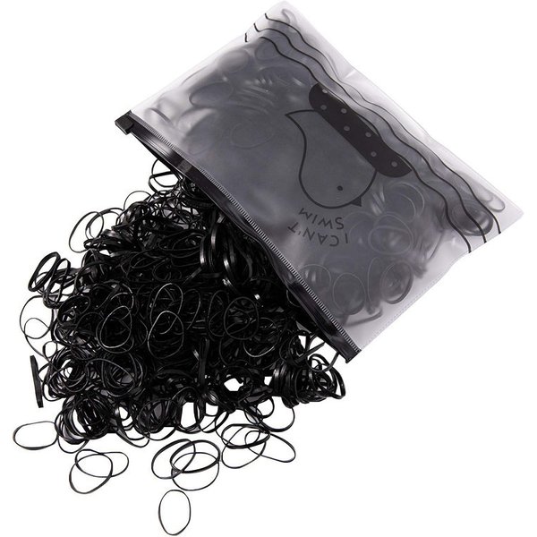 GOUWEIBA Small Rubber Bands for Hair - 1000 pcs Mini Elastic Hair Ties No Damage Tiny Hair Ties for Braids Women Baby Girls Kids Toddler Infants (Black)