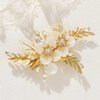 JAKAWIN Flower Wedding Hair Clip Gold Pearl Hair Piece Crystal Bridal Hair Accessories for Women