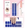 Kalolary Blue Gel Nail Strips, Blue Chrome Full Wrap Gel Nail Polish Stickers, Metallic Mirror Effect Nail Wrap Long Lasting Salon Quality, Nail File & Wood Stick(UV/LED Lamp Required）